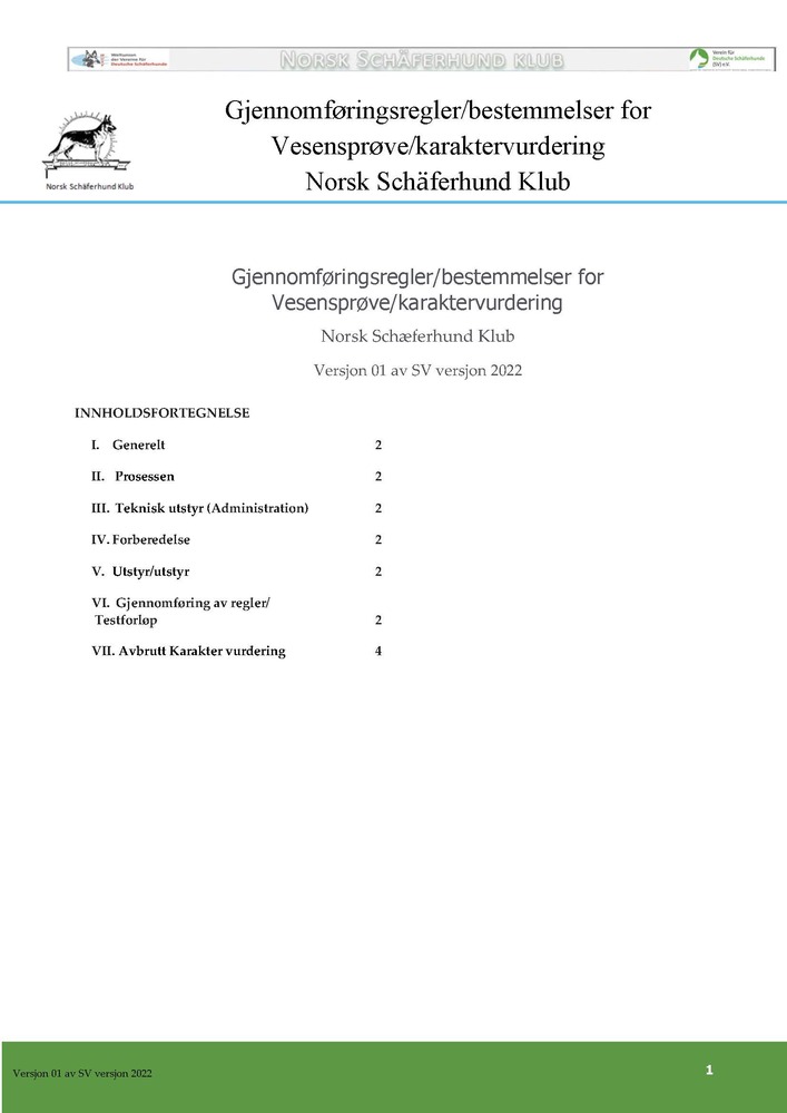 Gjennomføringsregeler bestemmelser for Vesenprøve karaktervurdering 235325